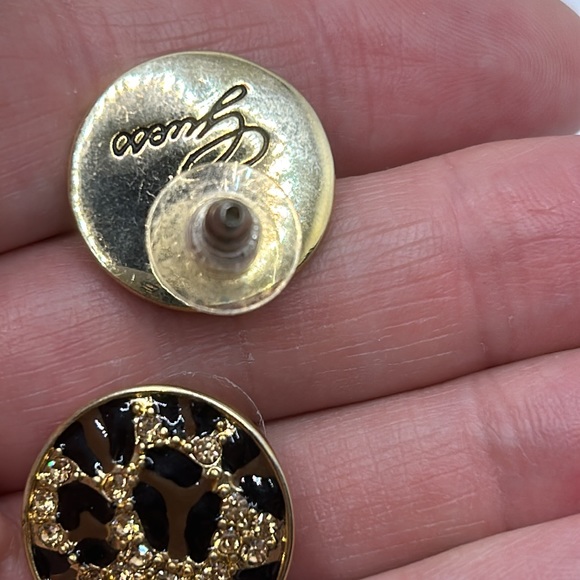 Guess Earrings- rhinestones, gold tone, and black - Picture 7 of 10